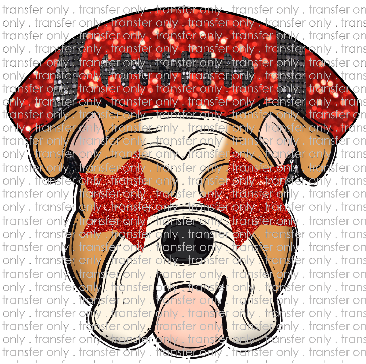 SCHMAS 667 Red Glitter Bull Dog Faux Glitter