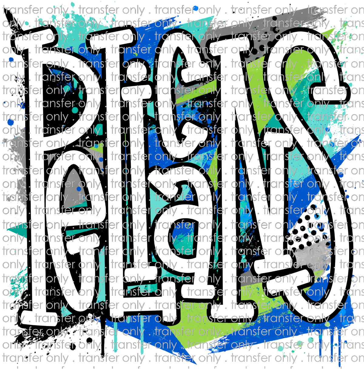SCHMAS 701 Pelicans Blue Green Paint Splatter