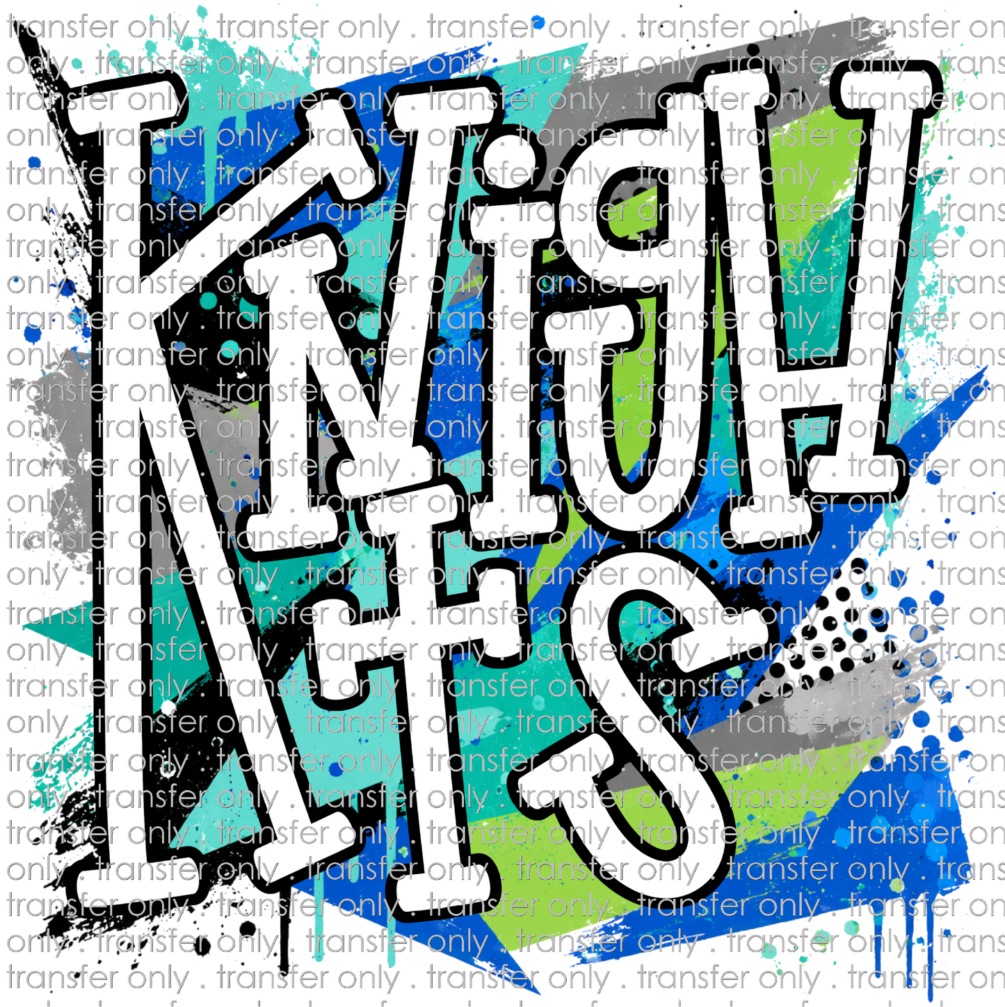 SCHMAS 718 Knights Blue Green Paint Splatter