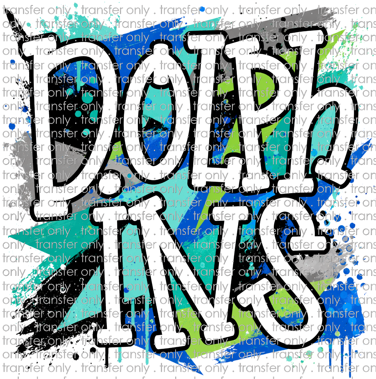 SCHMAS 760 Dolphins Blue and Green Paint Splatter