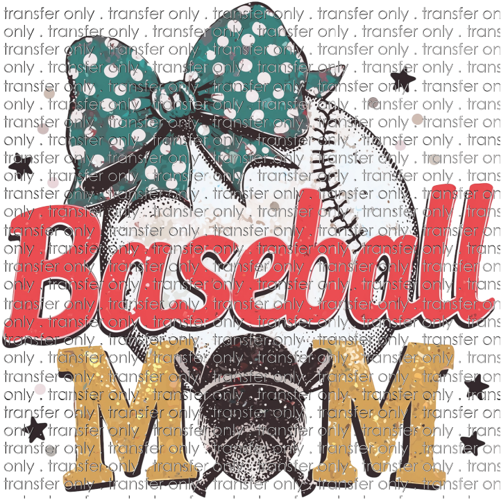 SPT 570 Baseball Mom with Green Polka Dot Bow