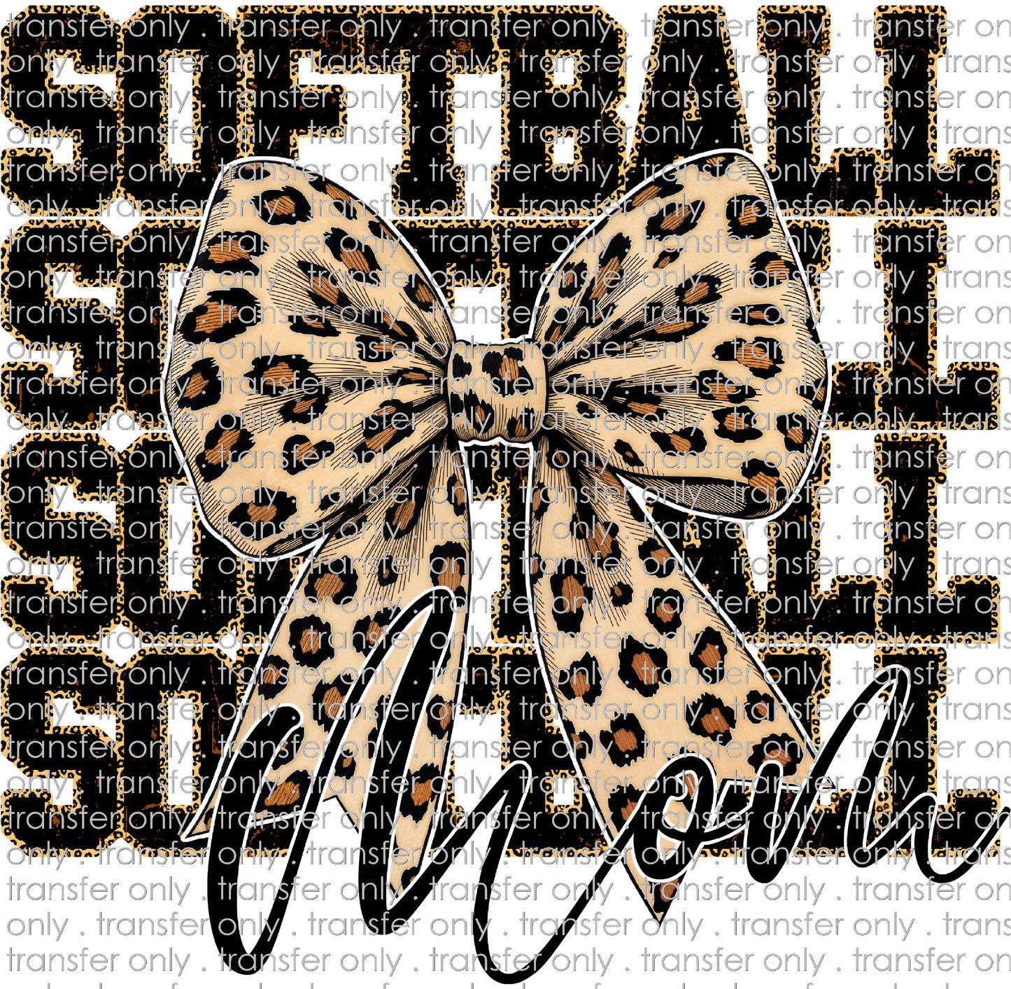 SPT 602 Softball Leopard Mom Bow