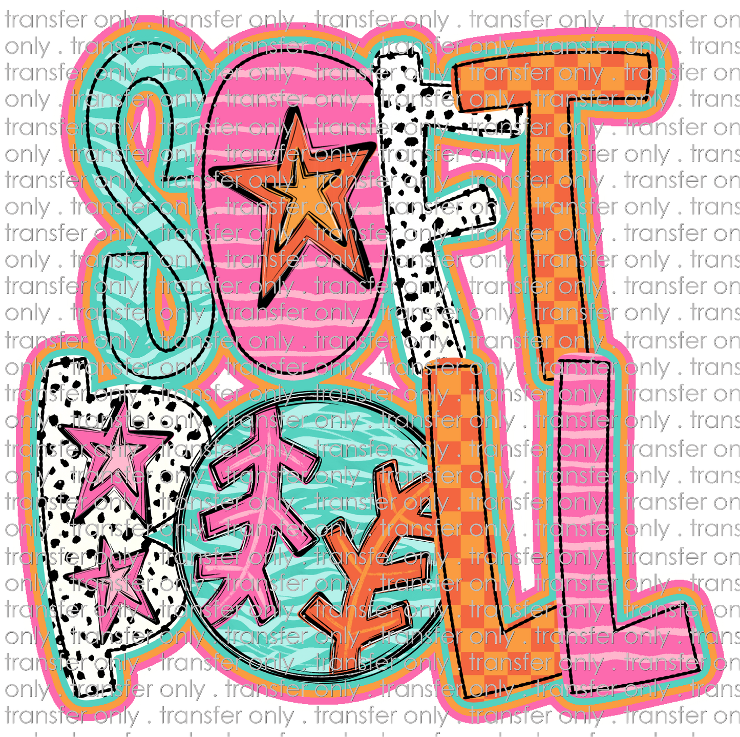 SPT 611 Softball Doodle Stars