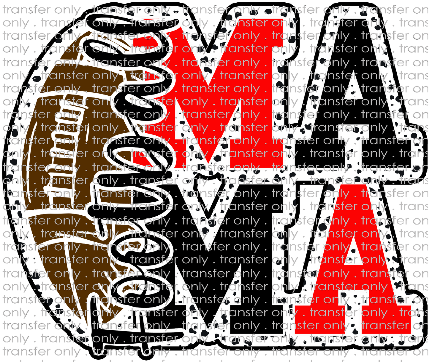 SPT 631 Football Mama - Black Red