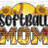 SPT UV 117 Leopard Sunflower Softball Mom UV DTF 16oz Wrap