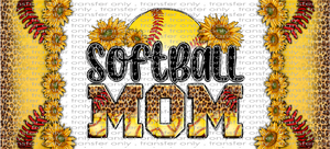 SPT UV 117 Leopard Sunflower Softball Mom UV DTF 16oz Wrap