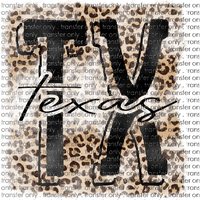 TX 131 Texas Leopard Foil Cutout Black
