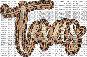 TX 133 Texas Script Leopard Glitter Foil