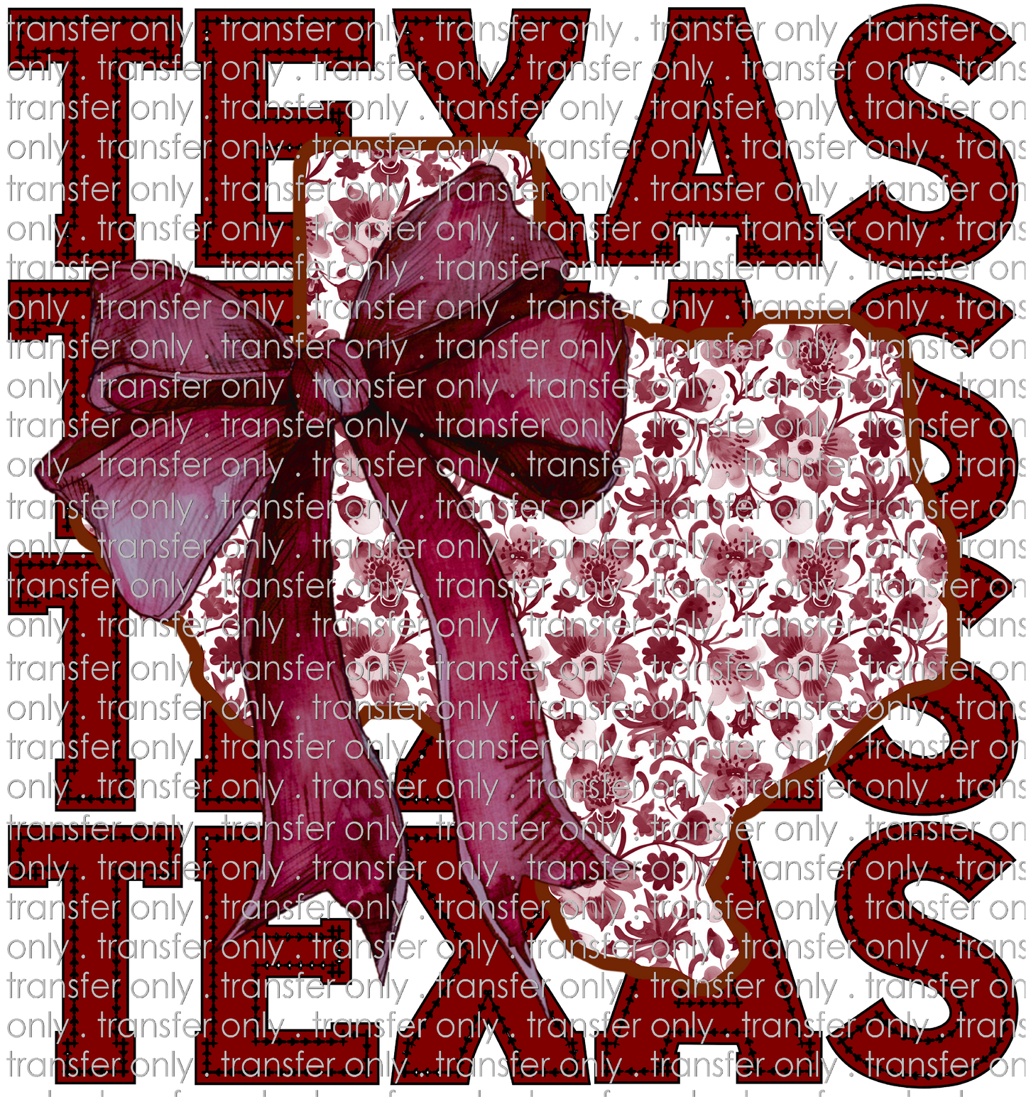 TX 164 Stacked Texas Maroon Bow