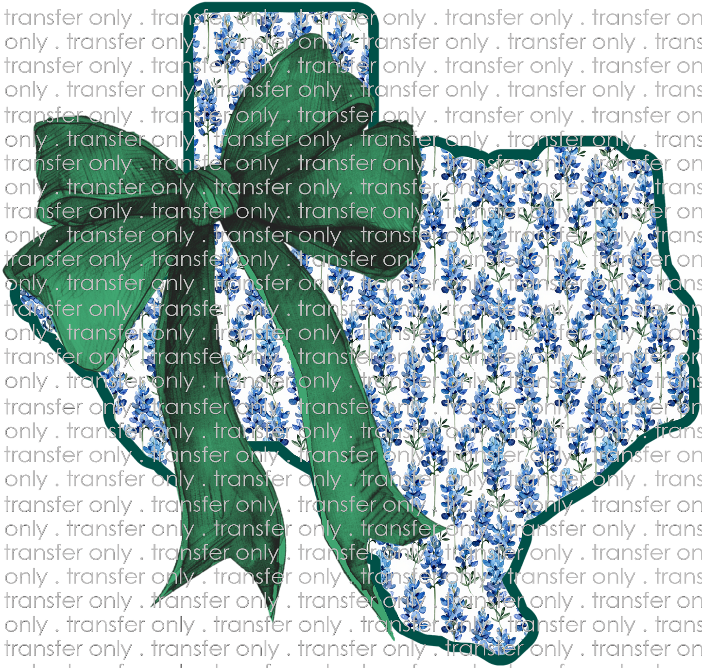 TX 167 Texas Bluebonnets Green Bow