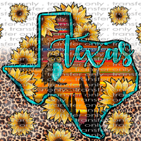 TX UV 101 Texas Leopard Sunflowers UV DTF 16oz Wrap