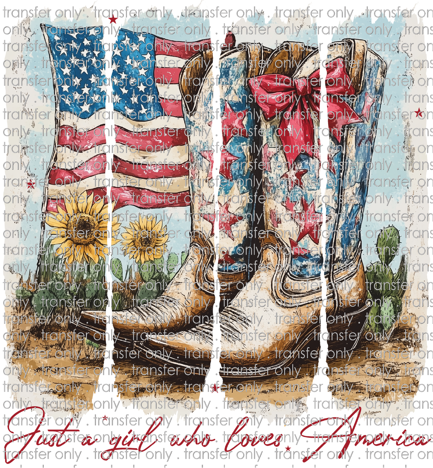 USA 277 Cowgirl Boots with Flag and Stars