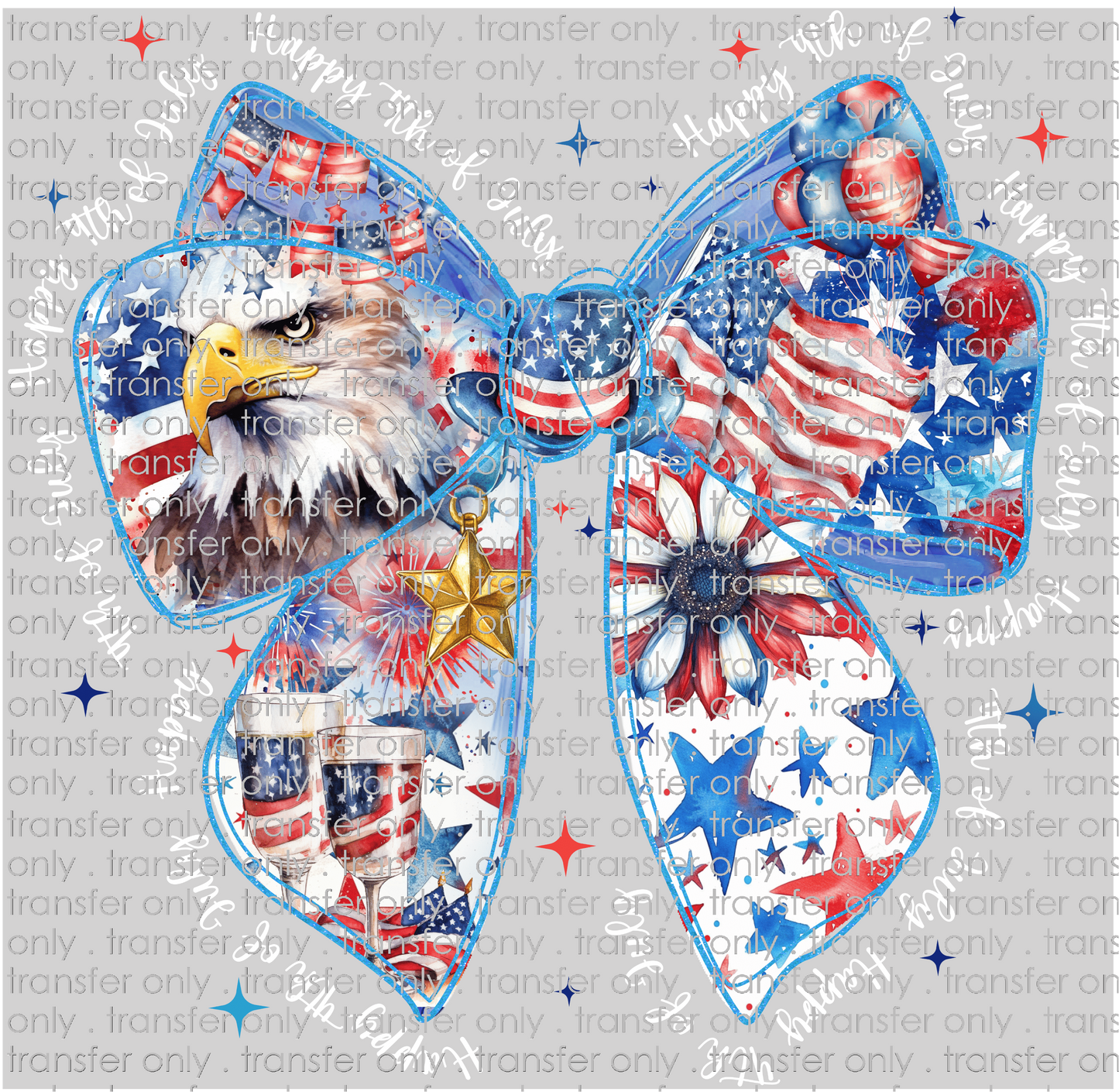 USA 283 4th of July Bow with Eagle and Flag