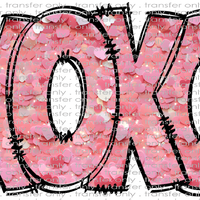 VAL 315 XOXO Pink Heart Sequins