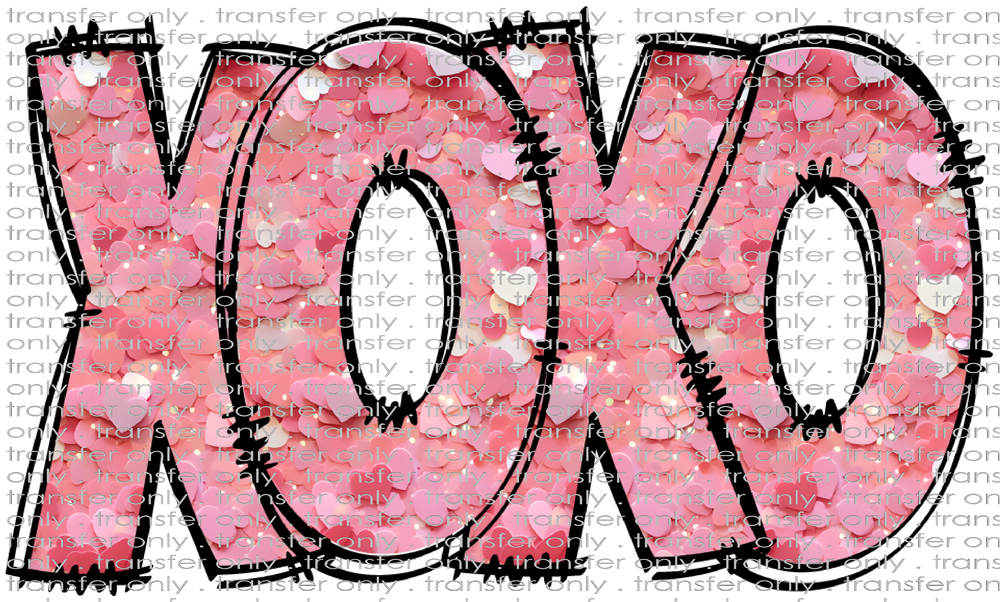 VAL 315 XOXO Pink Heart Sequins