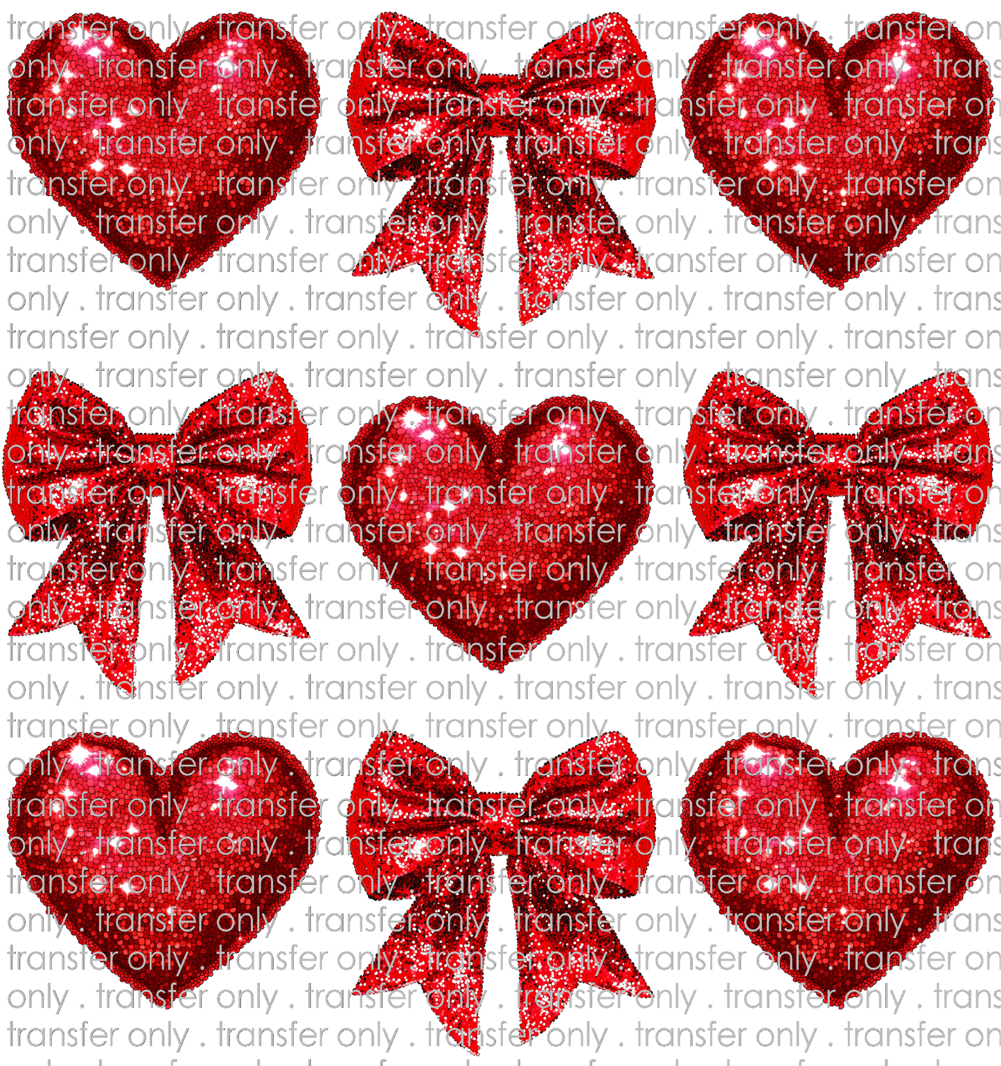 VAL 435 Faux Glitter Hearts and Bows