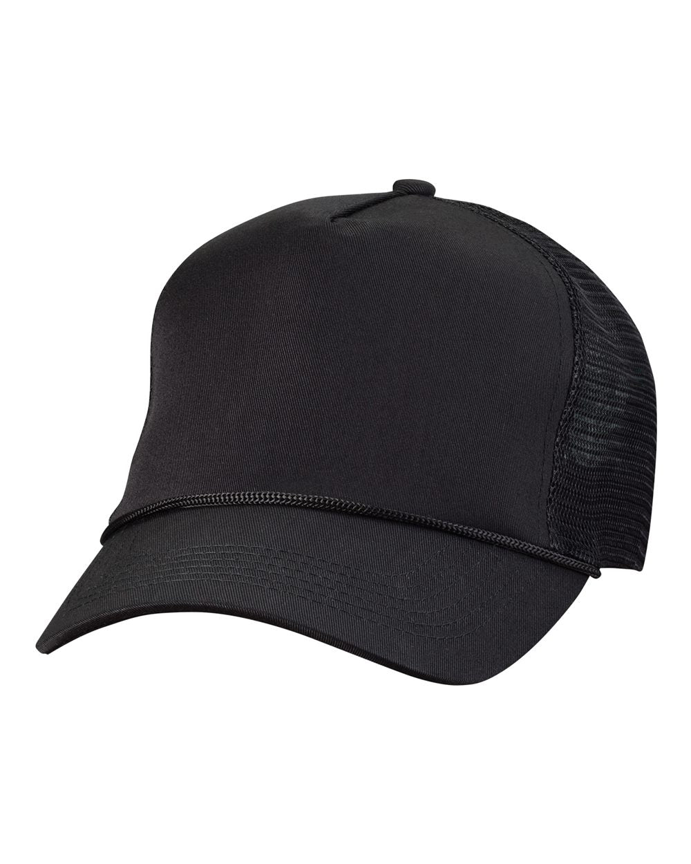 Five Panel Trucker Cap-8804H Black/Black