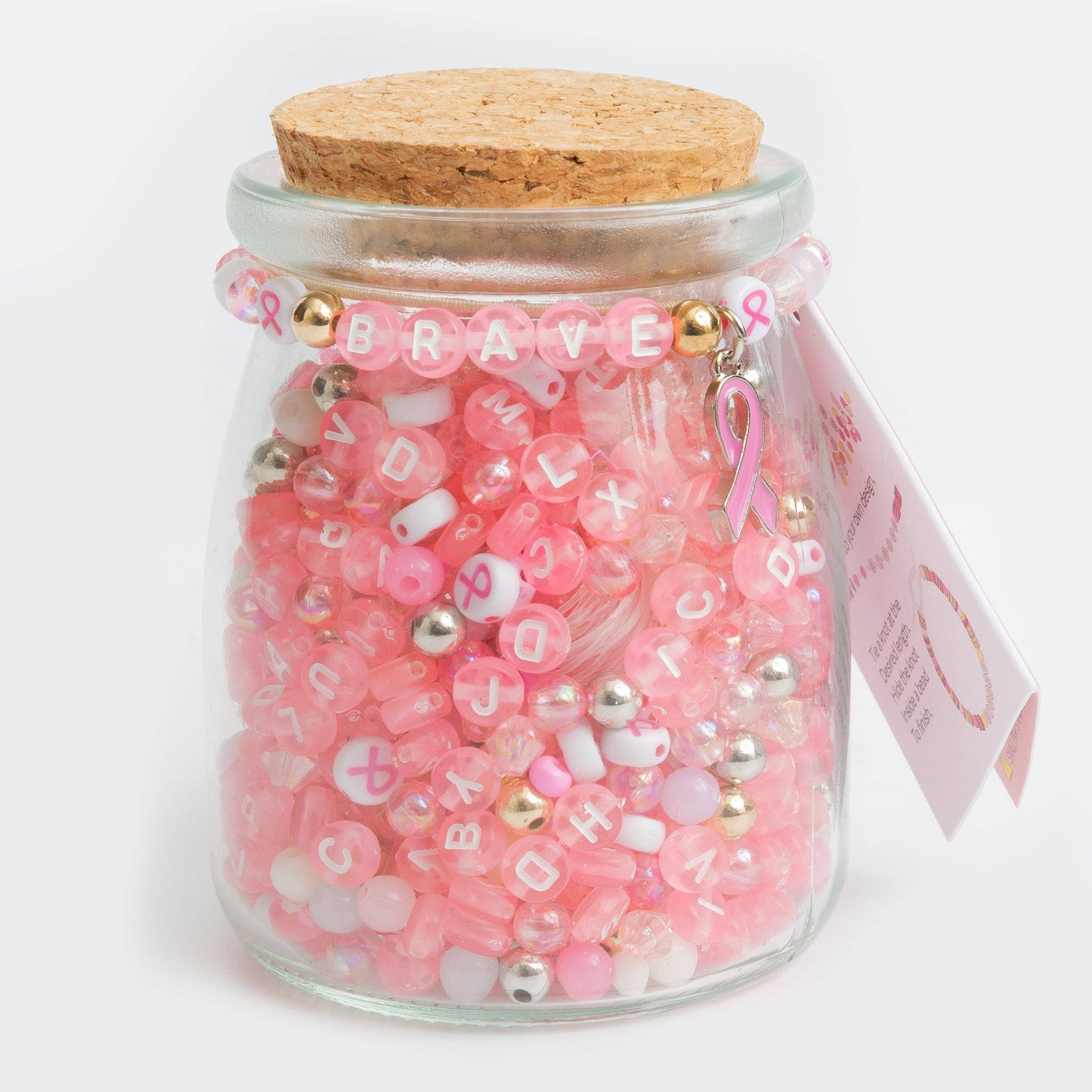 Susan G. Komen Breast Cancer Awareness DIY Pink Letter Bead Jar