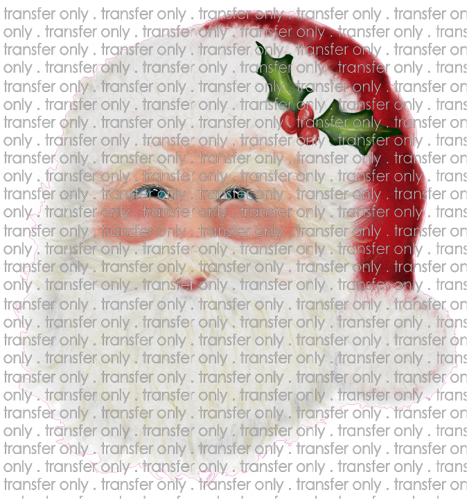 CHR 176 Hand Drawn Watercolor Santa Red Hat