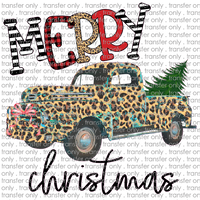 CHR 68 Merry Christmas Leopard Teal Truck