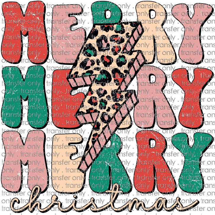 CHR 753 MERRY_CHRISTMAS_RETRO_LEOPARD_BOLT_GRUNGE