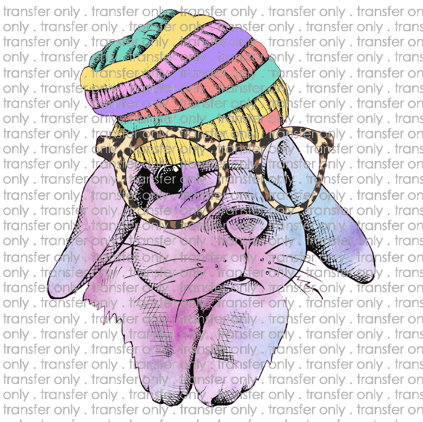 EST 81 water color easter bunny leopard