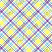 P-EST-17 Easter Spring Plaid Diagonal Yellow, Purple and Blue