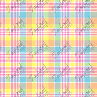 P-EST-26 Easter Spring Plaid Yellow, Pink and Blue
