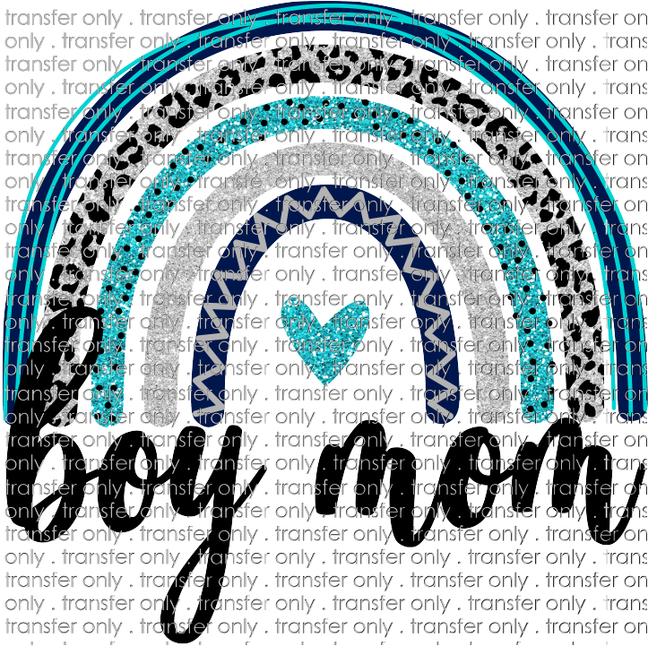 FAM 49 Boy Mom Rainbow Teal Cheetah Taylored Vinyl