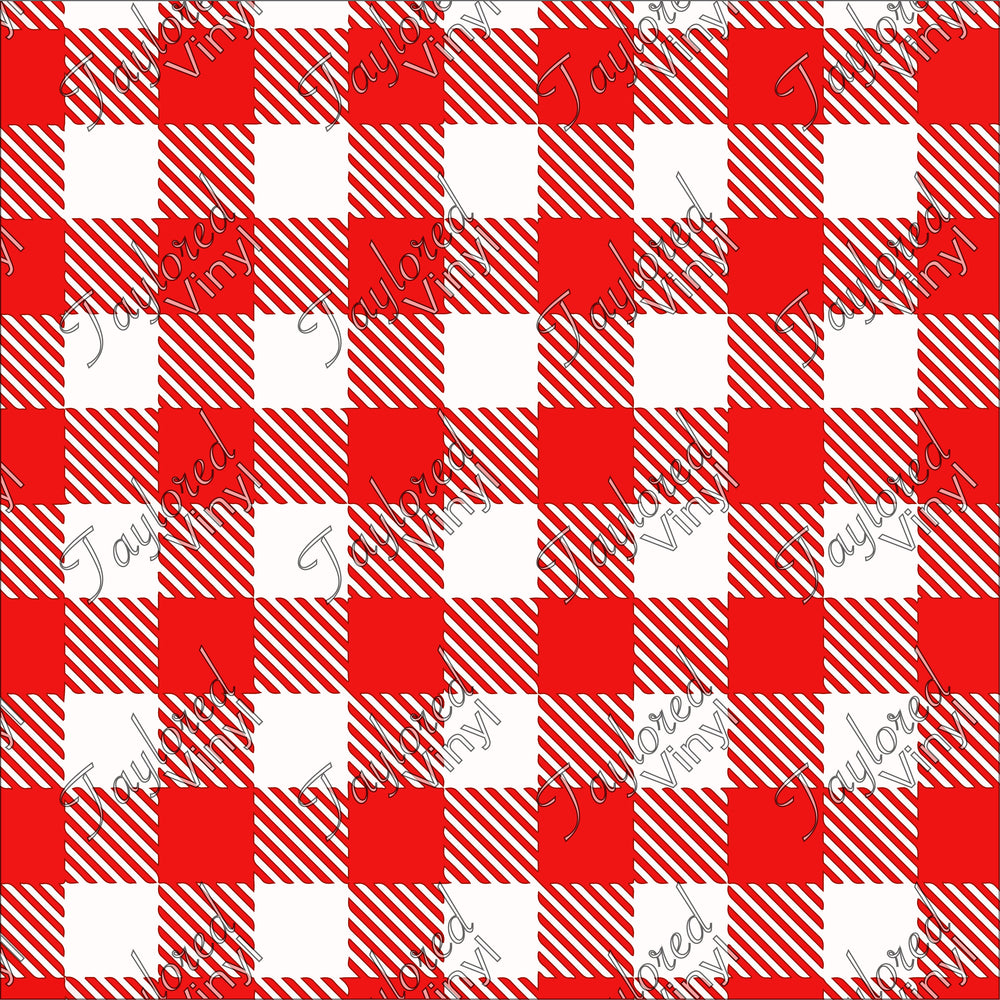 P-PLD-05 Buffalo Plaid White and Red