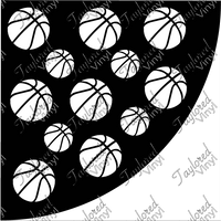 Small Basketballs Acrylic Bleach Sleeve Stencil