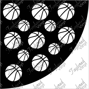 Small Basketballs Acrylic Bleach Sleeve Stencil