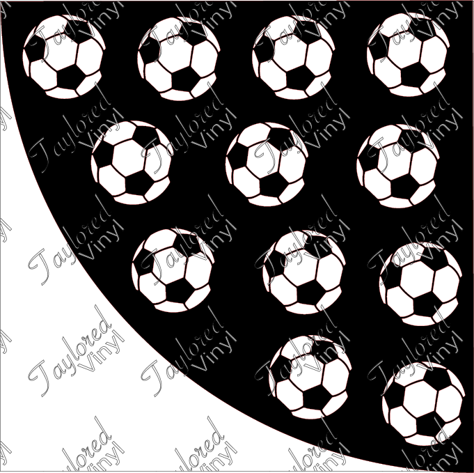 Small Soccer Balls Acrylic Bleach Sleeve Stencil