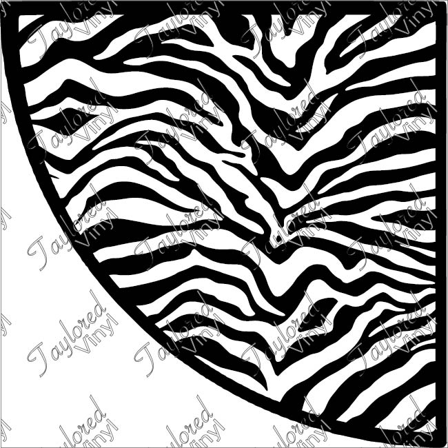 Zebra 4 Acrylic Bleach Sleeve Stencil