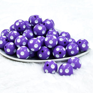 20mm Polka Dots Acrylic Bubblegum Beads