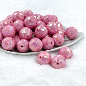 20mm Disco Faceted Bubblegum Beads