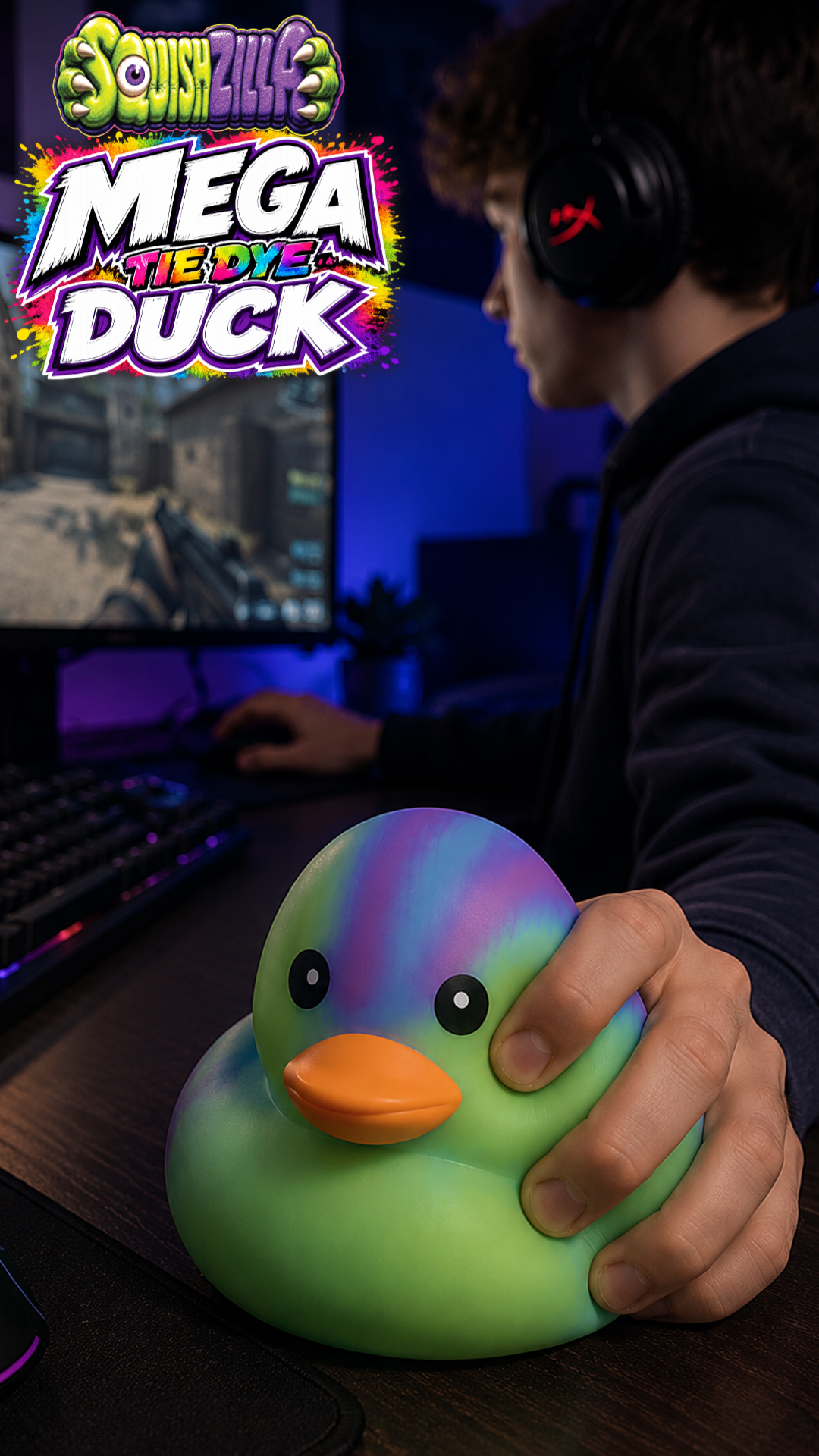 Fun Doh MEGA 5" Squishy Tie Dye Duck Toy Variety