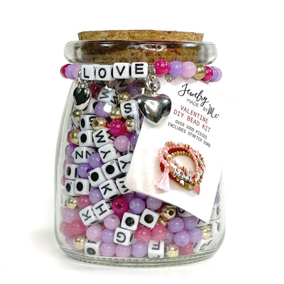 Purple Pink LOVE Jar DIY Bead Kit
