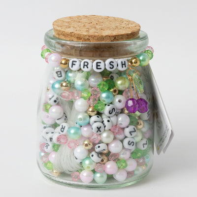 Fresh Pastel and Pearl DIY Letter Bead Jar with Cherries Charm