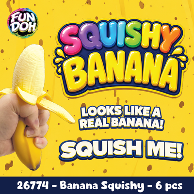 Fun Doh Squishy Banana - Viral Fidget & Stress Relief Toy