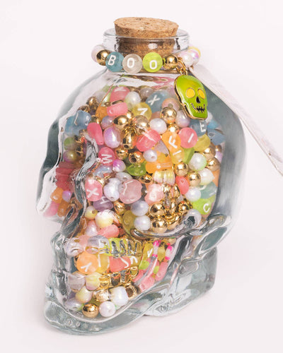 BOO Round Glow in the Dark Letter Beads Skull DIY Bead Jar