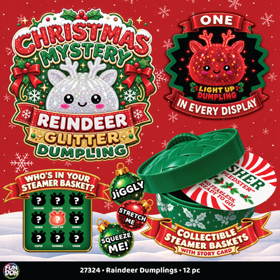 Fun Doh Christmas Mystery Reindeer Dumpling Squishy Toy