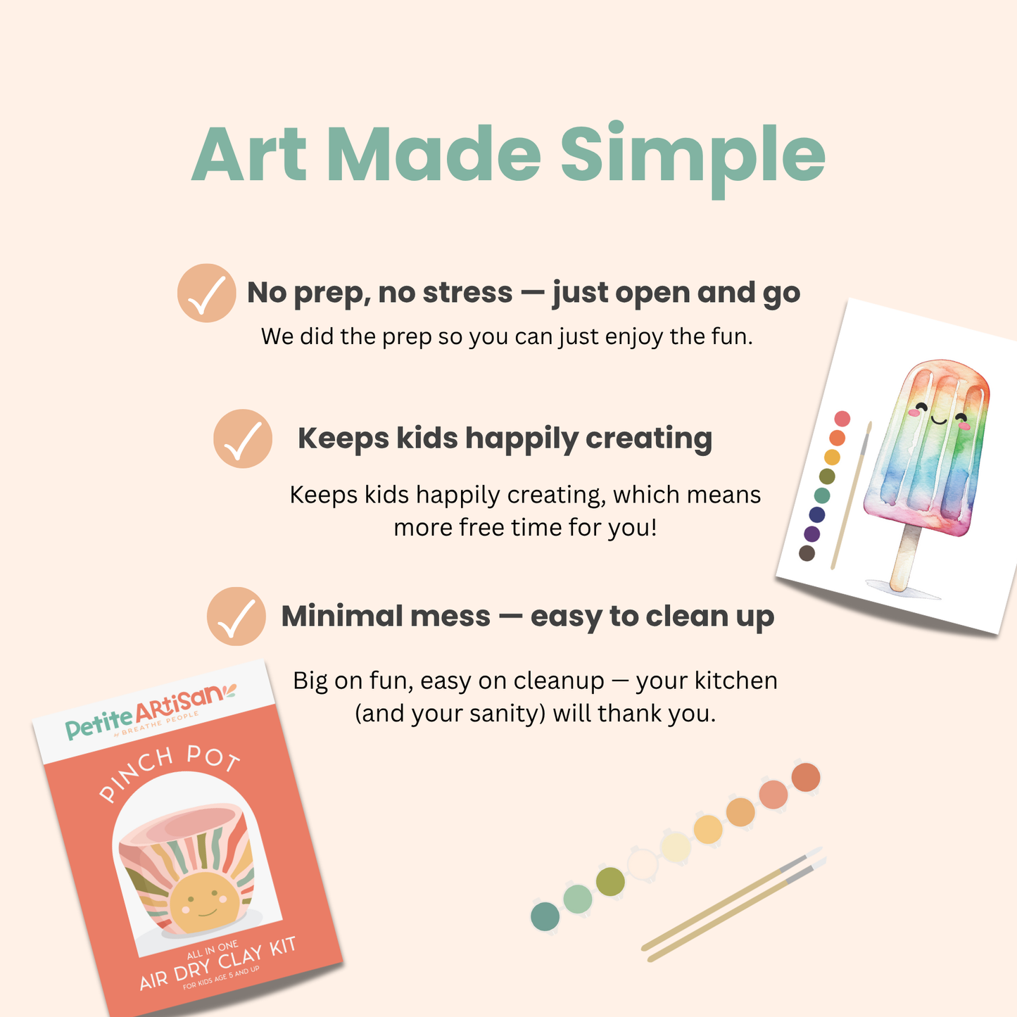 Kids DIY Clay Kit — Make and Paint Your Own Trinket Dishes