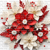 3D-CHR-05 Poinsettia White Background 2 Tumbler Wrap