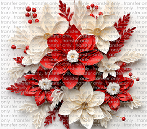 3D-CHR-05 Poinsettia White Background 2 Tumbler Wrap