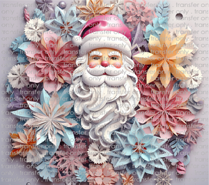 3D-CHR-14 Santa Claus and Wreath Tumbler Wrap