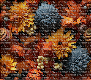 3D-FALL-02 Dark Autumn Flowers Tumbler Wrap