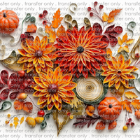 3D-FALL-03 Autumn Flowers Tumbler Wrap