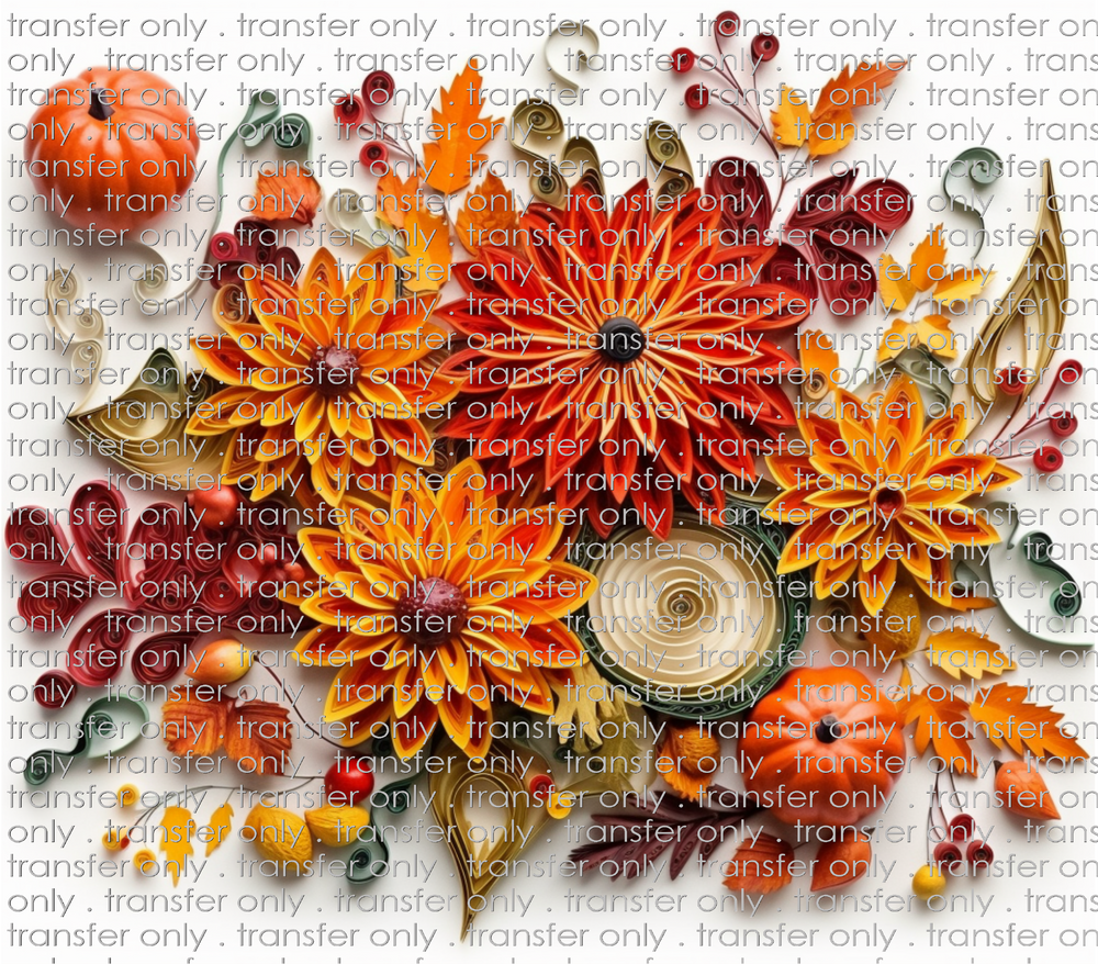 3D-FALL-03 Autumn Flowers Tumbler Wrap