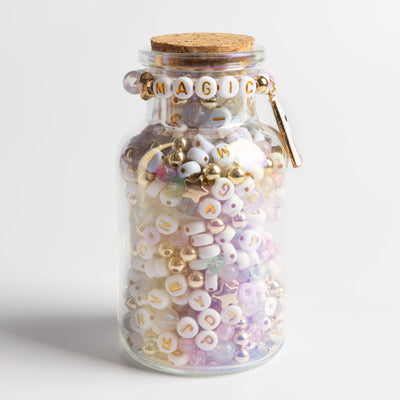 Magic Gold Letter Bead Potion Jar With Enamel Ghost Charm Stretch Jewelry Kit